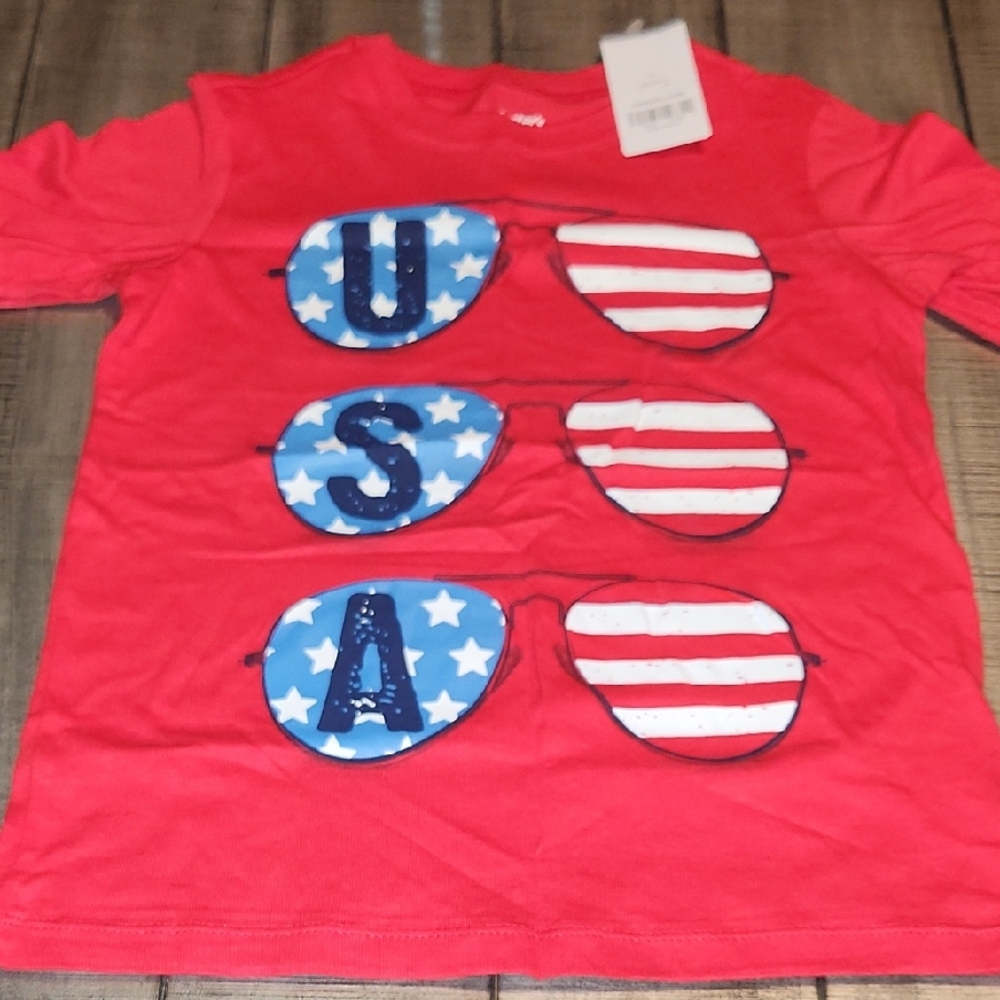 NWT Carter's Red USA Sunglasses Graphic Tee